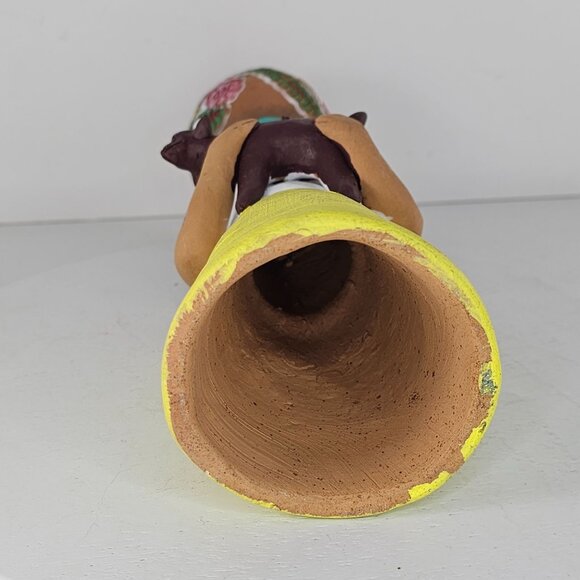 Guillermina Aguilar Alcantar Clay Figurine Woman Pot On Head Goat Oaxaca Pottery - Picture 6 of 10